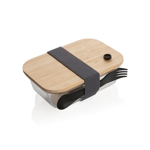 Lasinen lounasrasia bambukannella, l&auml;pin&auml;kyv&auml;