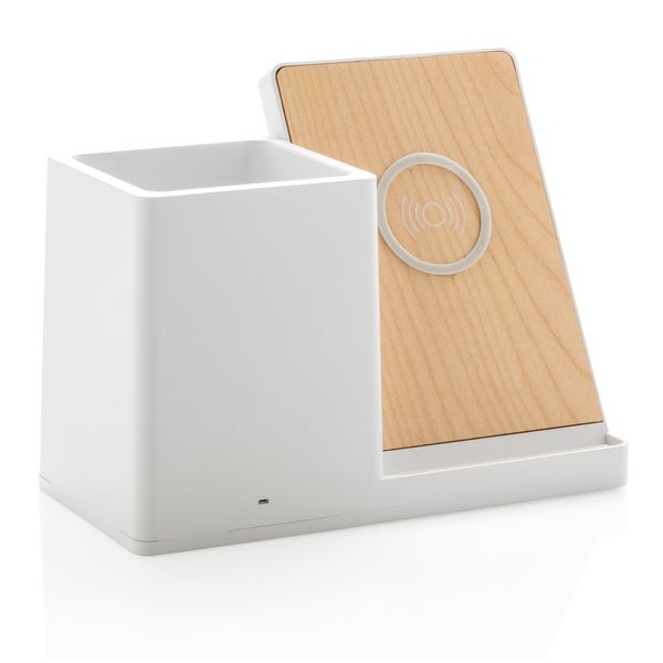 Ontario RCS 10W langaton laturi kierr&auml;tetyst&auml; muovista, valkoinen