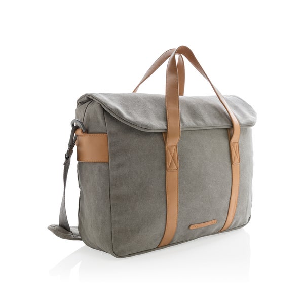 Canvas-laptoplaukku - PVC-vapaa, harmaa
